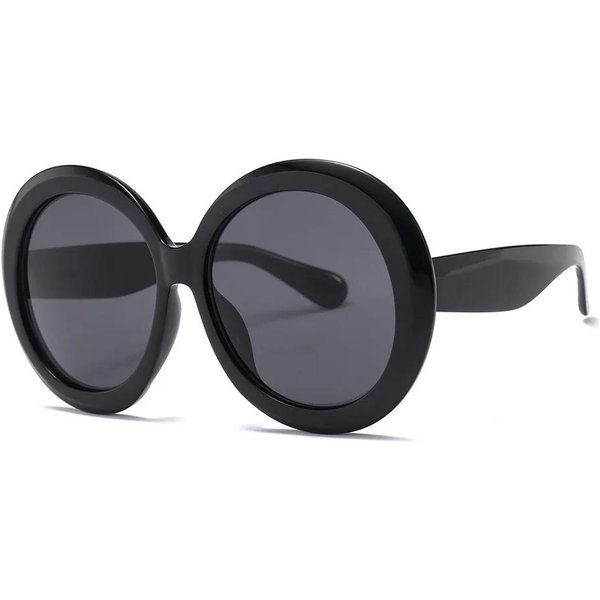 Oversize OkrąGłE DużE Oprawki Okulary PrzeciwsłOneczne Dla Pań Dla PanóW Luksusowe Designerskie Okulary PrzeciwsłOneczne Vintage Punk Popularne Okulary RóżOwe Soczewki Gray-image