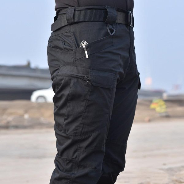 Spodnie Taktyczne Spodnie Wojskowe Cargo MęSkie Nakolanniki Army Airsoft Odzież Hunter Field Combat Trouser XXL Czarny-image