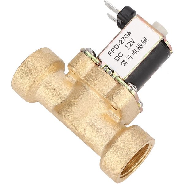 VáLvula Solenoide ElectromagnéTica De LatóN Normalmente Abierta Con Rosca Hembra G1 2 (DC12V)-image