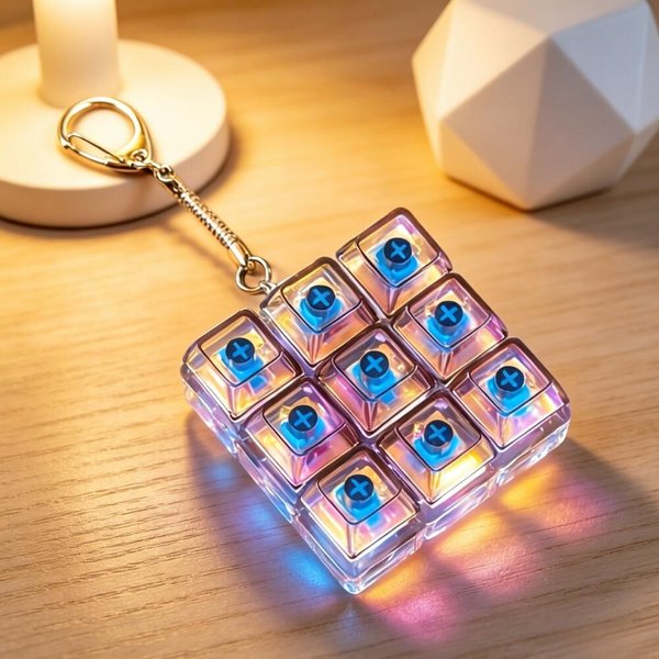 @2P Brelok Do Kluczy Z PodśWietlaną Cichą Klawiaturą, Naciskany Przycisk LED Fidget Toy, Ulga W LęKu, Dekoracja Biurka, Idealny Prezent Urodzinowy Orange-image