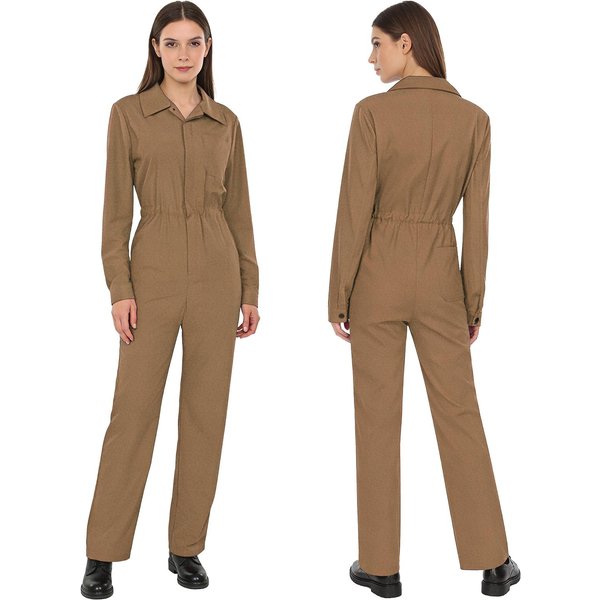Damski Kombinezon Z DłUgim RęKawem, Uniform Mechanika, Odzież Robocza, Kombinezon, Ogrodniczki, LuźNy Kombinezon, Pajacyki S Brown-image