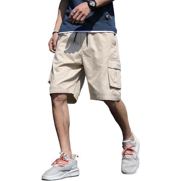 Plus Size 9XL Letnie MęSkie Szorty Cargo LuźNe Dopasowanie Paski MęSkie KróTkie Spodnie Streetwear Casual Work Bermudy 8XL Khaki-image