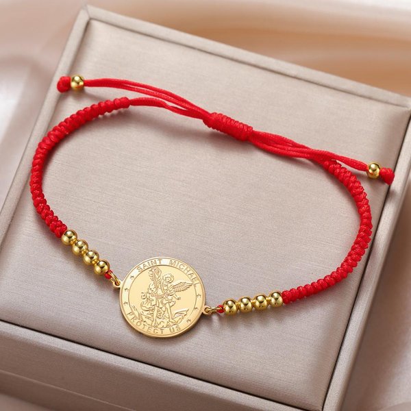 Dawapara Bransoletka ArchaniołA ŚWięTego MichałA Dwustronnie RzeźBiony Amulet Chroń Nas Modlitwa Amulet BiżUteria Ze Stali Nierdzewnej Red-image