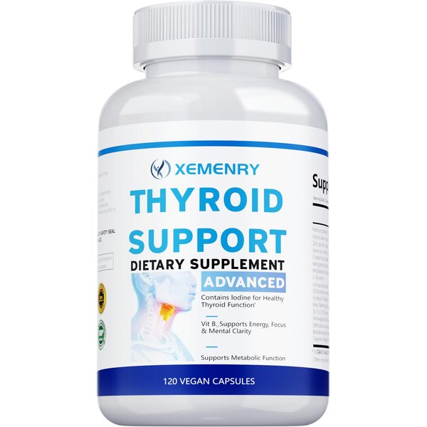 Suplemento De Soporte Tiroideo Con Yodo, Complejo De Vitamina B12, Zinc, Selenio, Ashwagandha, Cobre, FóRmula De Soporte Para La EnergíA Y La ConcentracióN, Suplementos DietéTicos 120-image