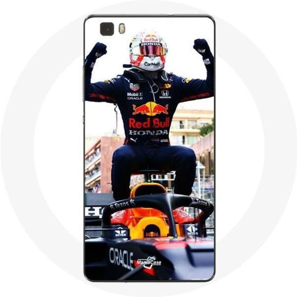 Funda Para Huawei P8 Lite FóRmula 1 Max Verstappen Piloto De Automovilismo F1 Negro Rojo Y Amarillo-image