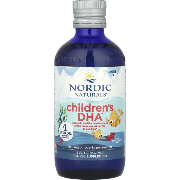 Nordic Naturals, DHA Infantil™, Edades 1+, Sabor Fresa, 8 Fl Oz (237Ml)-image