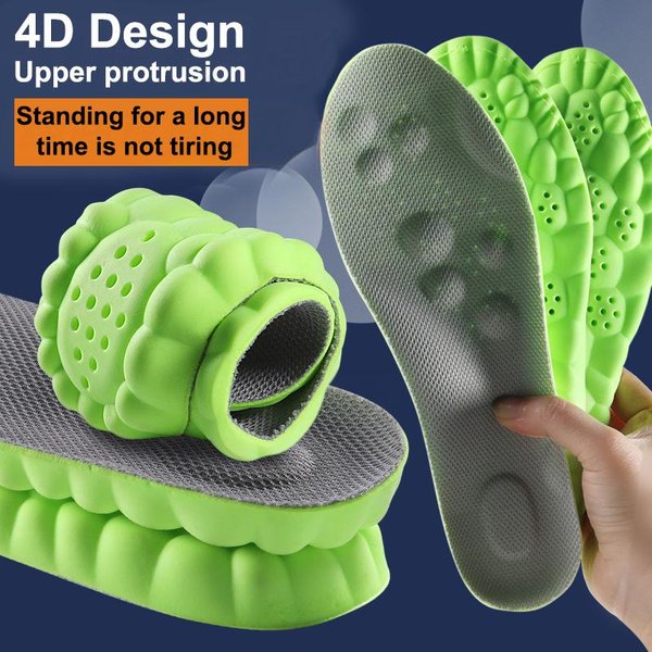 1 Par De Plantillas Deportivas De LáTex De Alta Elasticidad, Almohadillas Suaves Para Zapatos, Plantillas OrtopéDicas Con Soporte Para El Arco, Desodorantes Transpirables, Almohadillas De AbsorcióN De Impactos 45-46 Verde-image