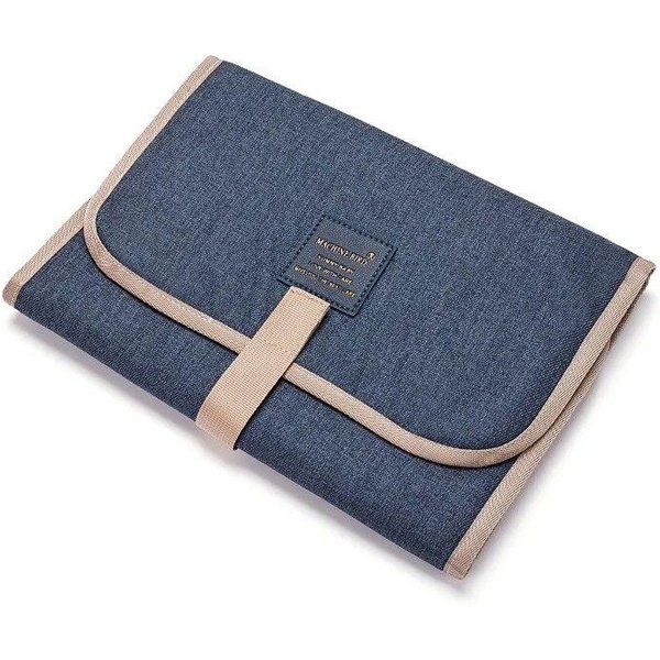 Cambiador De PañAles Plegable Para Bebé, Almohadilla De PañAl Impermeable Para ReciéN Nacido, Cambiador PortáTil Para NiñOs PequeñOs, SáBana De PañAles Para Bebé Oxford Azul Marino-image