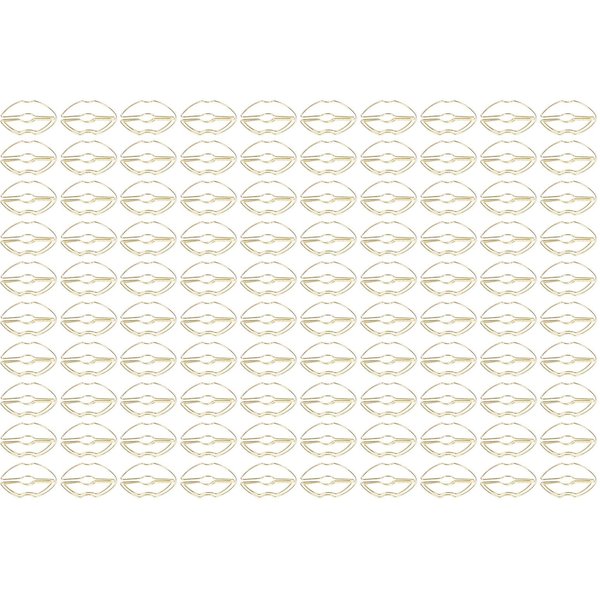 100 Unidades Clips De Papel Con Forma De Labios Proceso De Galvanoplastia Clips De Papel MetáLicos Dorados Clips De Papel PortáTiles White-image