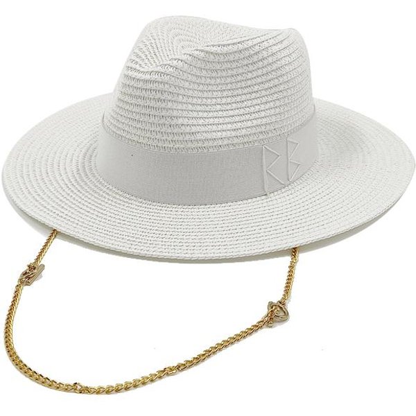 Modny Kapelusz SłOmkowy Z Literami Rb Stylu Cowboy Dla Kobiet I MężCzyzn Letni Kapelusz Panama Jazzowy Outdoorowy Kapelusz PrzeciwsłOneczny Na Wakacje Plażę 56-58Cm-image