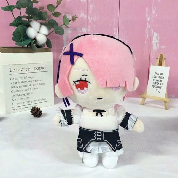 Anime Re:Zero Starting Life In Another World Pluszowe Lalki Rem 20Cm Pluszowe Zabawki Urocze MięKkie Baranek Wypchana Poduszka Lalki Prezent Urodzinowy 20Cm RóżOwy-image