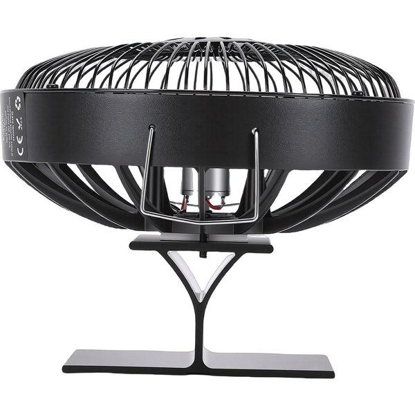 Ventilador De Chimenea Alimentado Por Calor Silencioso Redondo De AleacióN De Aluminio Ventilador Para Estufa De LeñA Para Chimenea Estufa De LeñA Black-image