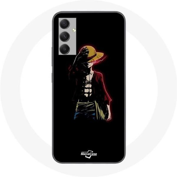 Funda - Maniacase - Galaxy A34 5G - One Piece Manga Anime Luffy - Negra - Suave Negro-image
