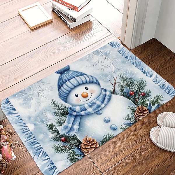 ŚWiąTeczny Nadruk BałWana Witaj Mata WejśCiowa Dywan Dekoracja Domu Mata PodłOgowa WewnęTrzna ZewnęTrzna Dywanik Do Salonu Sypialni ŁAzienki Kuchni 40X60Cm-image