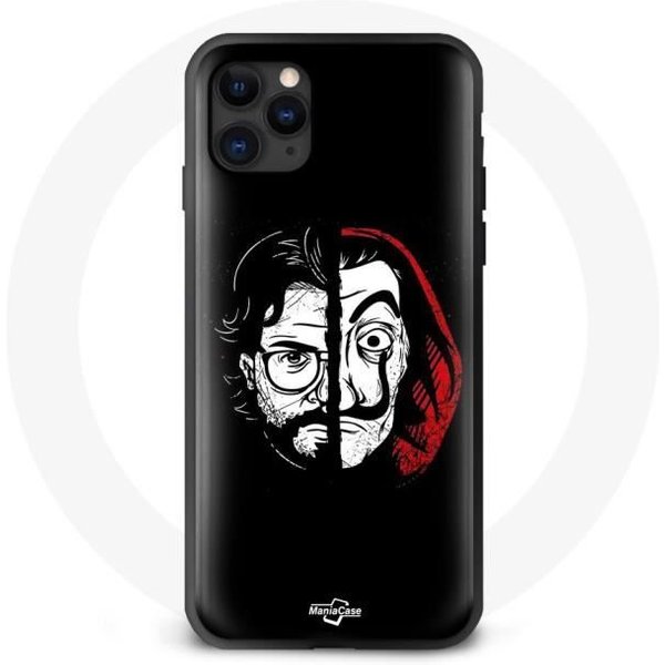 Funda Iphone 12 Pro - Maniacase - La Casa De Papel - Flexible - Negra - DiseñO Inspirado En La Serie-image