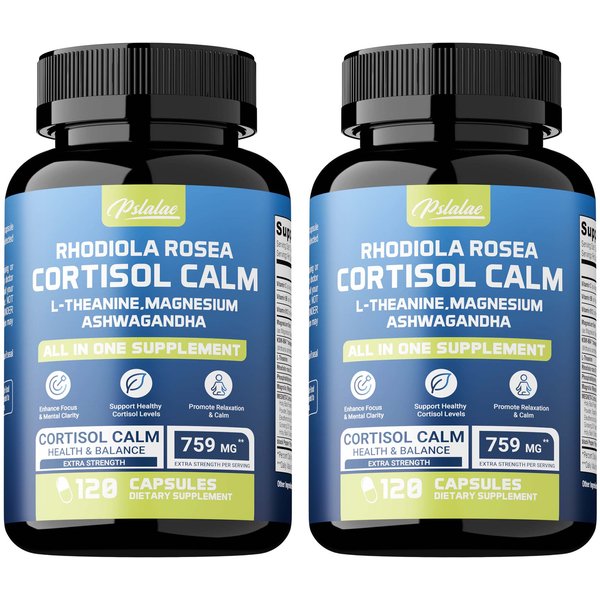 CáPsulas Calmantes De Cortisol Pslalae, Que Contienen Rhodiola Rosea, L-Teanina Y Magnesio, Apoyan La RelajacióN Emocional Y El Enfoque Cognitivo 120*2-image