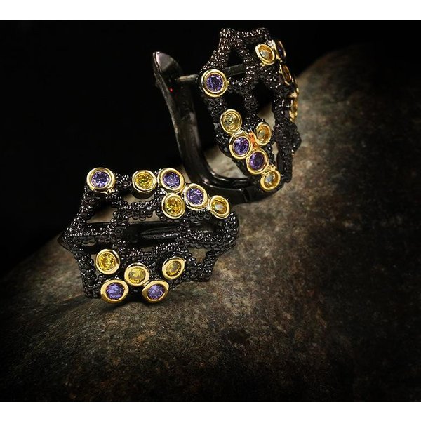 Pendientes De Flores Creativos Huecos En Forma De Diamante Para Mujer Pendientes Sencillos Y VersáTiles Accesorios Europeos Y Americanos-image