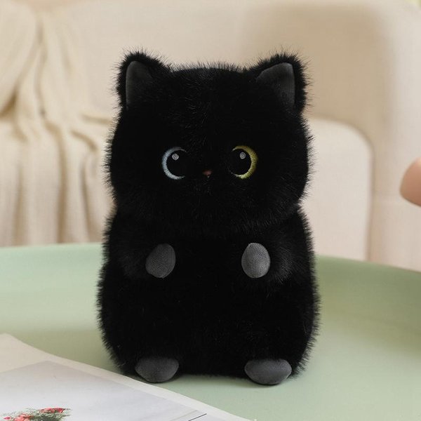 2023Cm Kawaii Puszyste OkrąGłE Czarne Koty Syjamskie Koty Calico Pluszowe Zabawki Urocze Lalki Kociaki Wypchane MięKkie ZwierząTka Zabawki Prezenty Dla NiemowląT-image