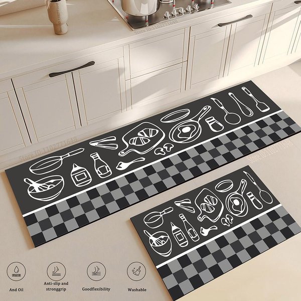 Nowoczesny Dywanik Kuchenny Wycieraczka PrzedpokóJ WejśCie Mata PodłOgowa ŁAzienka Domowa AntypośLizgowa Mata Na Stopy Salon PodłOga Sypialnia Dekoracja Dywan 40X60Cm And 40X120Cm-image
