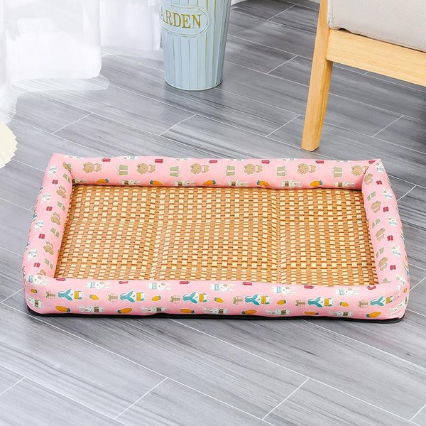 Cama De Verano Para Cachorro Y Gato 60*45Cm Ligera Transpirable Mascota RatáN Esterilla Nido De Gato Esterilla Nido De Hielo Cama Para Perro Nido Fresco Para Gato Perros PequeñOs 60X45Cm-image