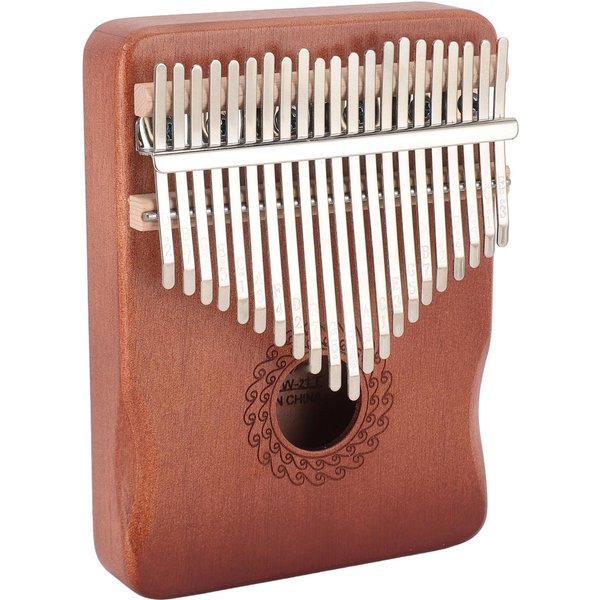 21 Klawiszy Pianino Kciukowe Instrumenty Muzyczne Kalimba Pianino Palcowe Z Ochraniaczem Na Palce ŚCiereczka Do Czyszczenia Brown-image