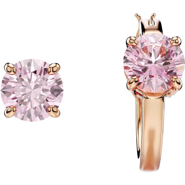 Pendientes AsiméTricos Swarovski Connexus Con Circonita CúBica Para Mujer Rosado 5691181 Box+Shopping Bag White-image