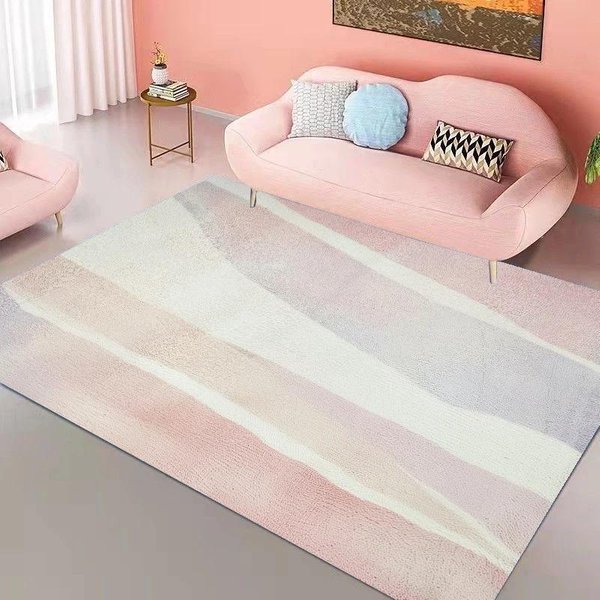 Dywan Do Salonu Ins Pink Rainbow Nowoczesny Uroczy Dywan Do Dekoracji Pokoju Dziewczynki MięKki Dywan Do Sypialni Mata Do Dekoracji Malarskiej Dla Dzieci 140*200Cm-image