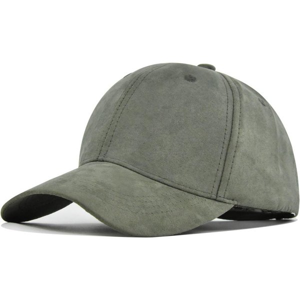 Zamszowa Czapka Baseballowa Snapback Regulowana OddychająCa Czapki Dad Dla Kobiet I MężCzyzn Unisex MięKka Sztuczny Zamsz Casual Jednolity Kolor Czapka Sportowa Gray-image