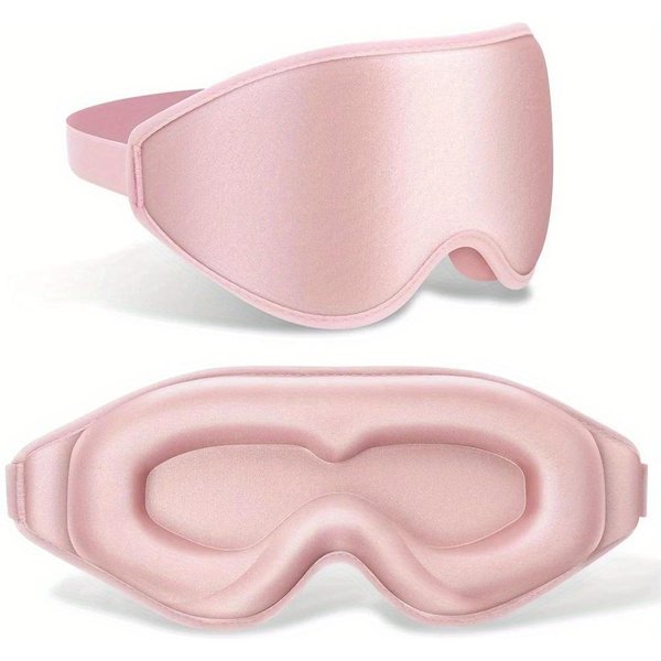 Antifaz 3D Para Dormir PresióN Cero En Los Ojos Antifaz Para Dormir Contorneado 3D Suave CóModo Cubierta Para Los Ojos Bloqueo De Luz Al 100% Color Rosa-image