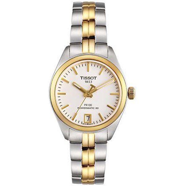 Reloj Tissot Serie Pr100 Movimiento MecáNico Resistente Al Agua 100M Esfera Blanca 33Mm Caja De Acero Inoxidable Brazalete De Acero Inoxidable T101.207.22.031.00 White Dial White-image