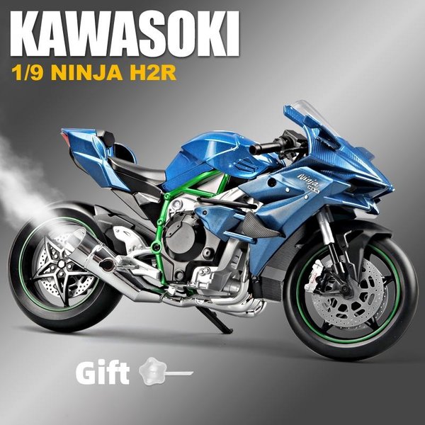 1:9 H2 H2R Stop Aluminiowy Model Motocykla WyśCigowego Metalowe Odlewy Model Motocykla Sportowego Na Tor DźWięK I ŚWiatłO Z Opryskiem Zabawki Dla Dzieci Prezenty-image