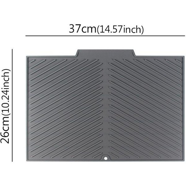 Alfombrilla De Silicona Para Escurrir Platos, Almohadilla De Secado, Plegable, Resistente Al Calor, Alfombrilla Para MáQuina Con Bordes Elevados, Alfombrillas Para Encimera, Plato Para Cocina, Olla, Taza S Gris-image