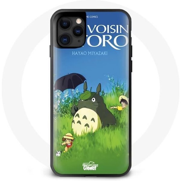 Funda - Maniacase - Iphone 12 - Totoro - Silicona - Flexible - ProteccióN Contra Golpes Negro-image