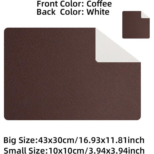 Mantel Individual De Cuero Para El Hogar, Mantel Individual De Doble Cara Rectangular Con Aislamiento, Mantel Individual Impermeable Para Restaurante, Hotel, Comida Occidental 43X30 Cm Café-image
