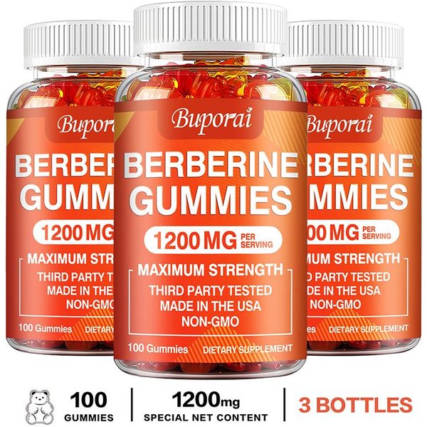 Gomitas De Berberina Buporai, Que Contienen 1200 Mg De Berberina Y Extracto De Canela De CeiláN, Adecuadas Tanto Para Hombres Como Para Mujeres. 100*3-image