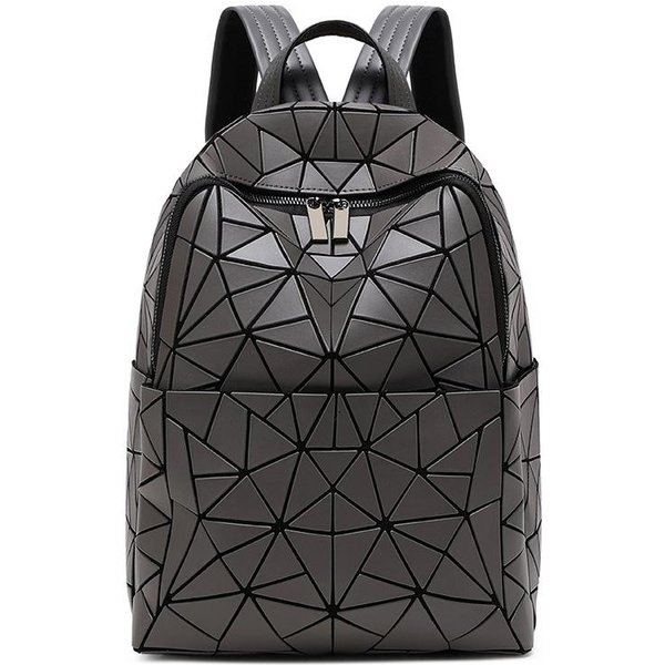 Mochila Japonesa Acolchada Con Empalme De Diamantes Bolso De Mujer Moda Gran Capacidad Mochila Escolar Ocio Viaje Negro-image