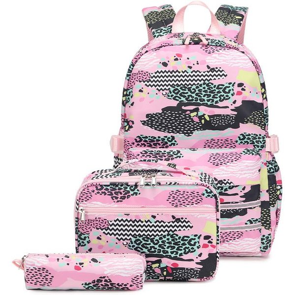 3 Piezas/Set Mochilas Escolares Infantiles Para Adolescentes NiñAs Mochila Escolar Impermeable Estudiantes NiñOs Mochila Escolar Con Estuche Para LáPices Fiambrera-image