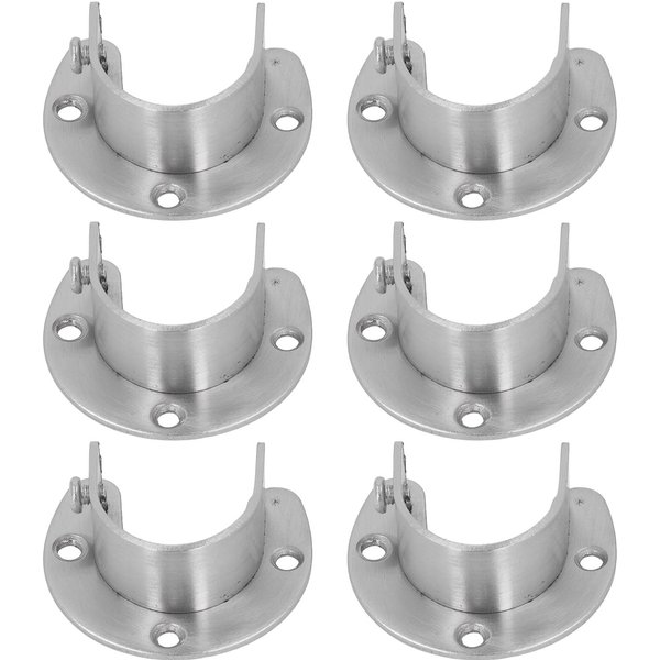 6 Juegos Soportes De Armario 32Mm Acero Inoxidable Servicio Pesado Soporte Final En U Para Barra De Armario Con-image