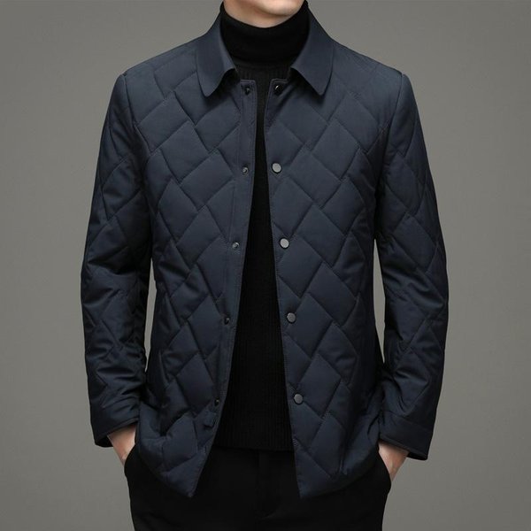Chaqueta De AlgodóN Para Hombre De Invierno Nuevo Estilo Casual De Mediana Edad Solapa Engrosada De Un Solo BotóN Chaqueta CáLida Para Hombre 2XL Black-image