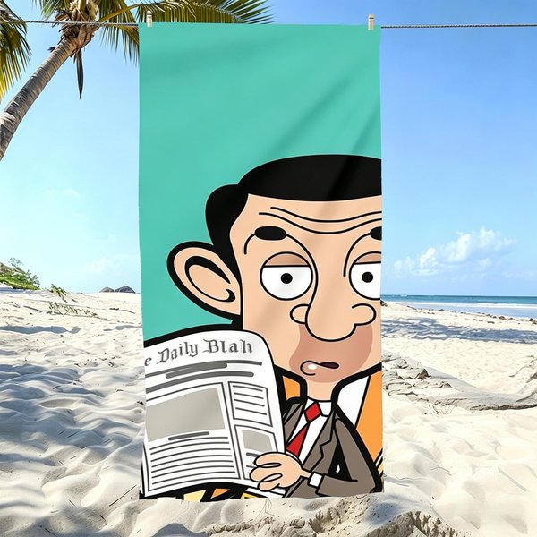 Pan B-Bean Miś KreskóWkowy RęCznik PlażOwy Mikrofibra MięKki SzybkoschnąCy RęCznik Sportowy Na SiłOwnię RęCznik KąPielowy Do ŁAzienki PłYwania Na ZewnąTrz 40X60CM-image