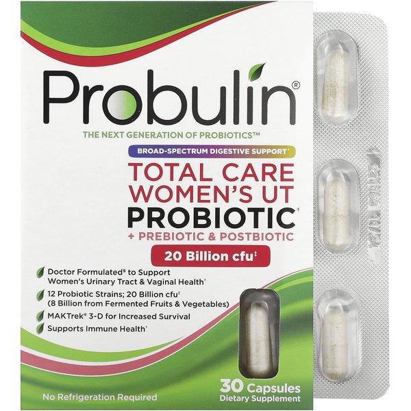 Probulin, ProbióTico Total Care Women's Ut, 20 Mil Millones De Ufc, 30 CáPsulas-image