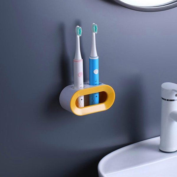 Soporte Para Cepillo De Dientes EléCtrico, Soporte Autoadhesivo De Doble Orificio, Soporte Montado En La Pared, Almacenamiento, Ahorro De Espacio, Accesorios De BañO Gray-image