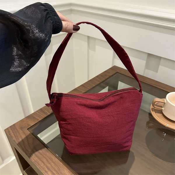 Bolso De Axila De Alta Gama Para Mujer Con Gran Capacidad Nuevo Bolso De Hombro De Lona Para Mujer De OtoñO E Invierno Con Bolso De Tela De Nicho Bolso Bombonera Black-image