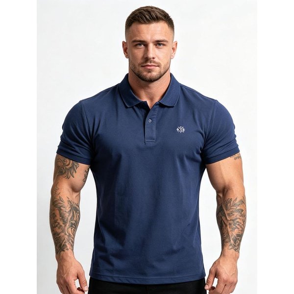 Letnia MęSka Koszulka Polo Z KróTkim RęKawem Marka Odzież Czysta BawełNa MęSka Business Casual Koszulka Polo M-6XL L Kolor Granatowy-image