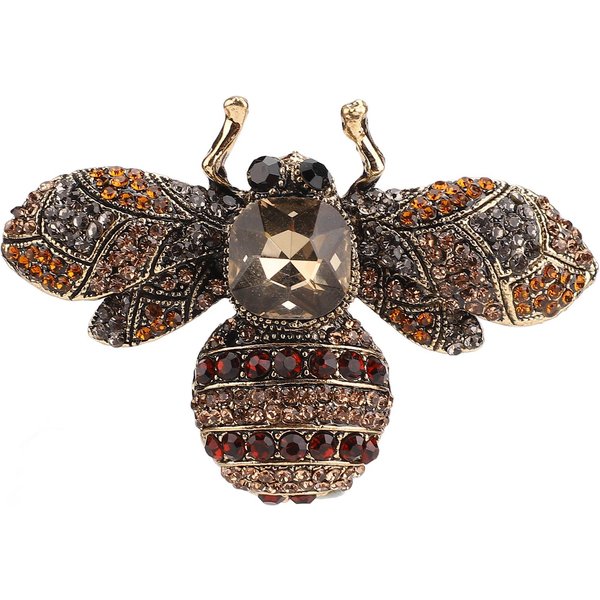 Broche JoyeríA Retro Forma De Abeja AleacióN Atractivo Decorativo PedreríA Pin Adorno Para Abrigo Traje-image