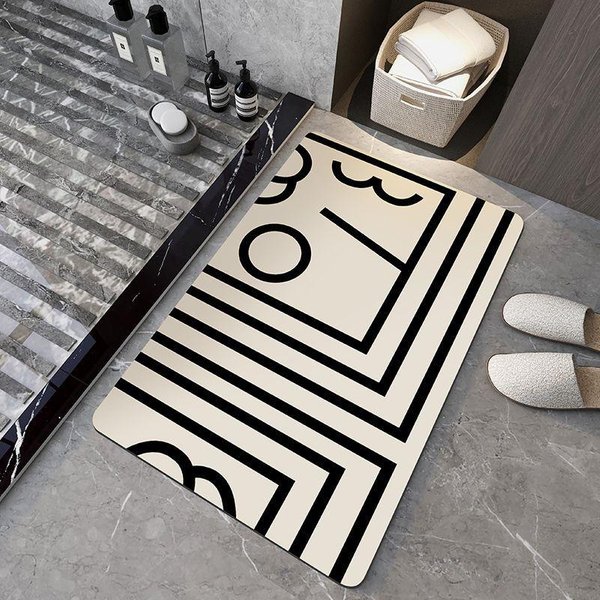 Alfombra De BañO Alfombrilla Para Puerta Goma Para Puerta Alfombrilla Absorbente Alfombrilla Para Suelo De Inodoro Alfombrilla Antideslizante Alfombrilla Para Puerta 50*80Cm-image