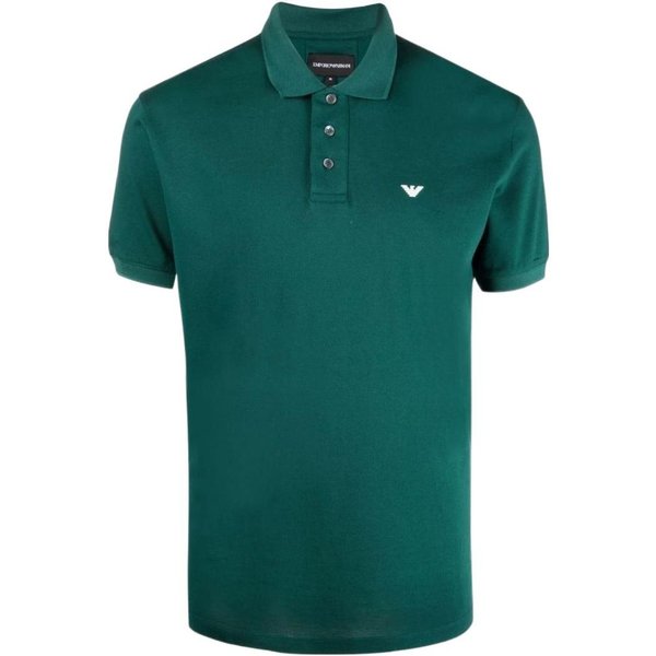 Emporio Armani SS22 PatróN De Logo Color SóLido Camisa Polo De Manga Corta Hombre Tops Verde 8N1FQ2-1JTKZ-0524 M-image