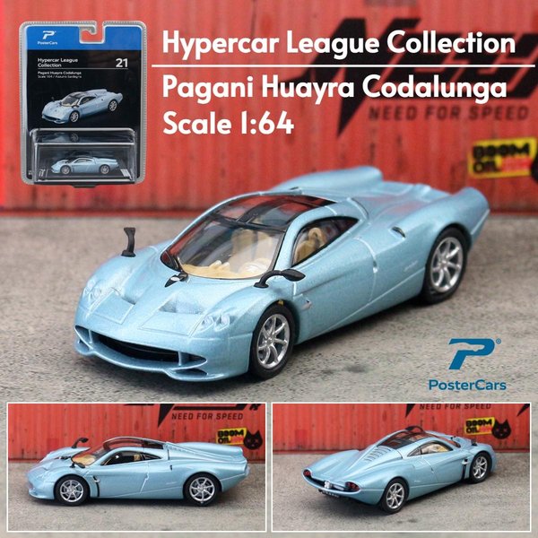Postercars 1/64 Pagani Huayra Codalunga Super Sport car VehíCulo De FundicióN Miniatura Ruedas Libres ColeccióN Regalo Para NiñOs Red-image