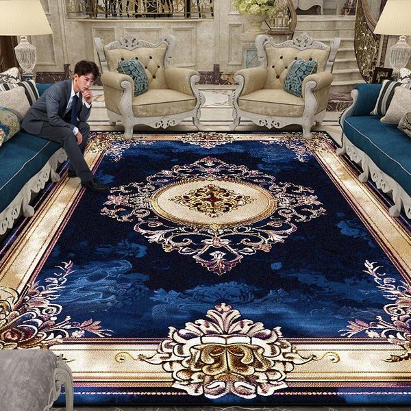 Alfombra Preciosa De ÁRea Grande Sala De Estar DecoracióN Europea Mesa De Centro Alfombra De Piso Antideslizante Alfombras Para Dormitorio Vestidor Personalizable 160*200Cm-image