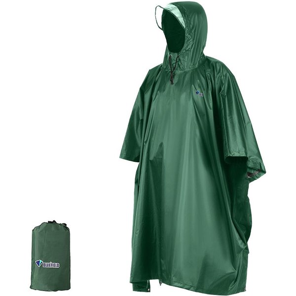 Poncho De Lluvia Impermeable Con Capucha, Ligero, Para Ciclismo, Cubierta Para La Lluvia, Senderismo, Abrigo Con Capucha, Chaqueta, Poncho Para La Lluvia Para Motocicleta, Estera De Picnic Verde-image
